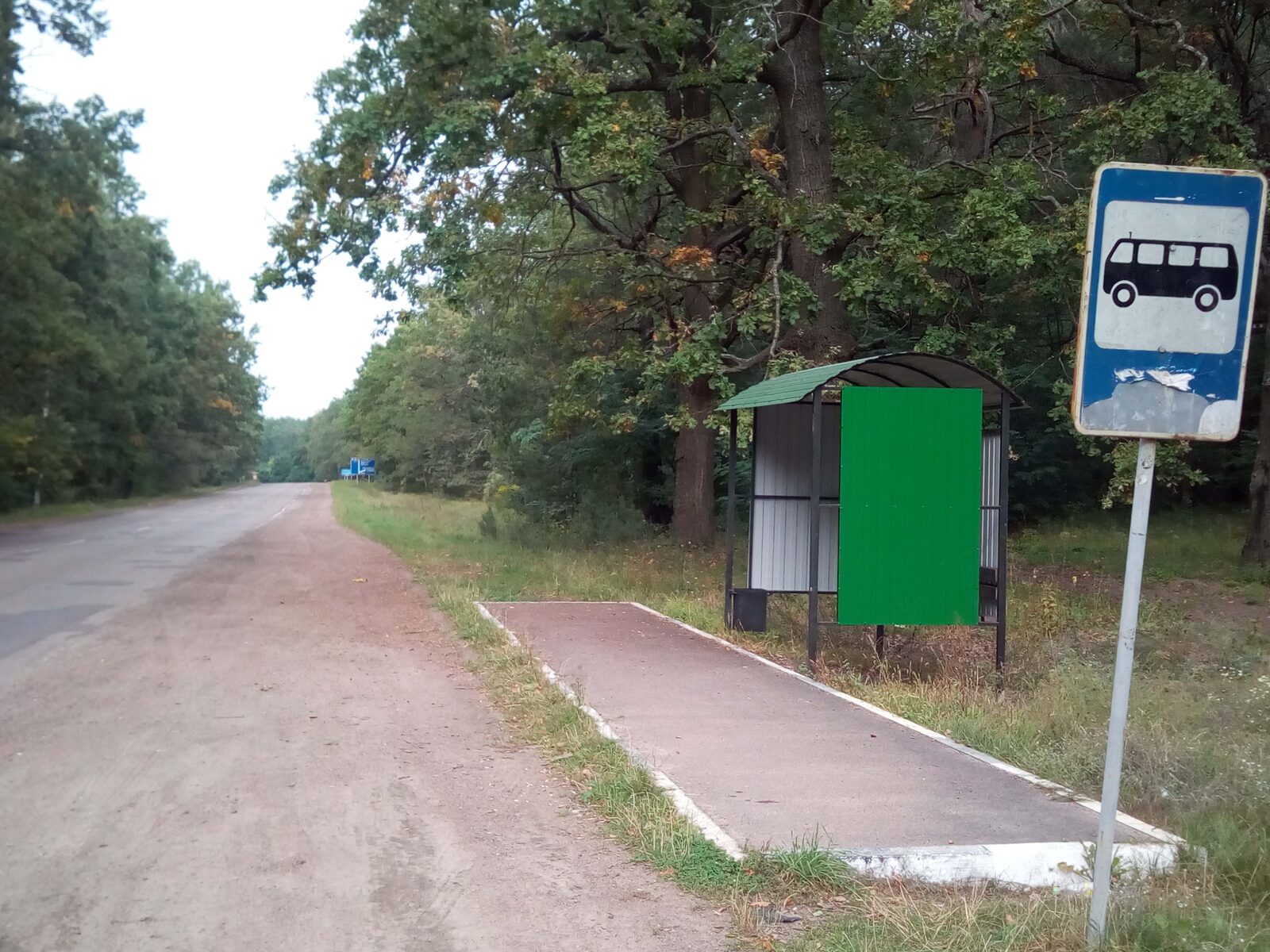 Встановлена безпечна зупинка біля дороги